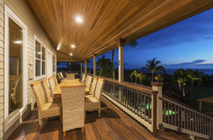 exterior lighting installed on front porch of house