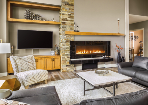 electric fireplace in a home's living room