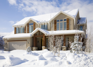 exterior of house in the snow