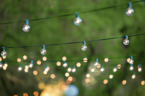 string lights hanging outside
