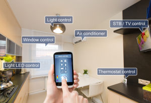Remote home control system on a smart phone.