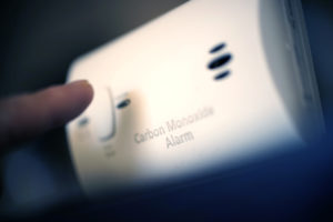 carbon monoxide detector on wall